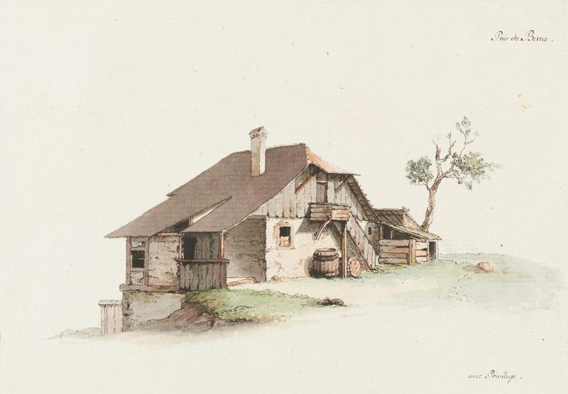 Paisaje con una granja, de Johann Ludwig Aberli.