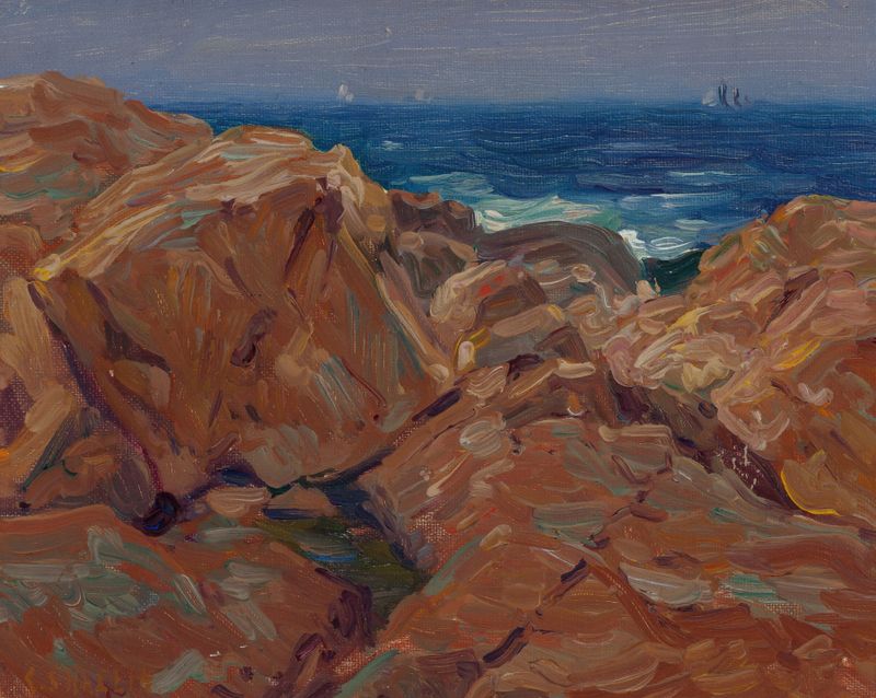 Dark Sea oil painting by Charles Salis Kaelin depicting tumultuous waves and dark water