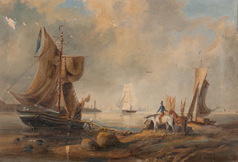 Marine motif by Bror Jacob Adelborg, oil painting featuring deep blues and marine patterns.