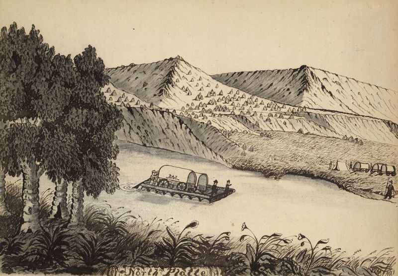 North Platte de Daniel A. Jenks, pintura a óleo que retrata uma paisagem tempestuosa