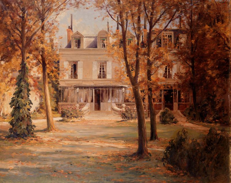 La Maison de Victor Hugo à Paris avenue d’Eylau, oil on canvas by Eugène Bourgeois