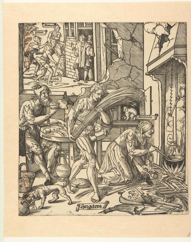Pintura a óleo de Cornelis Anthonisz mostrando uma figura solitária em tons suaves.