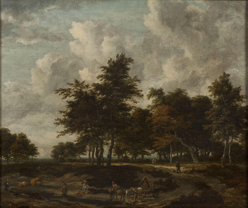 Road through a Grove, óleo sobre lienzo de Jacob van Ruisdael