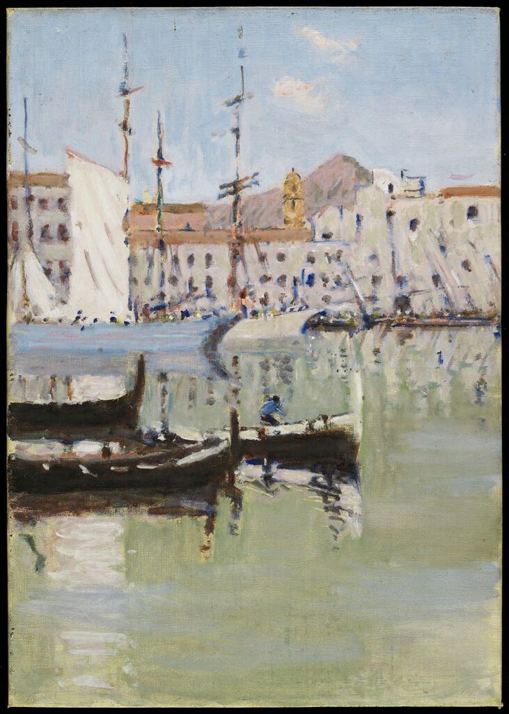 Porto, Palermo de Denman Waldo Ross, pintura a óleo que retrata barcos em águas tranquilas