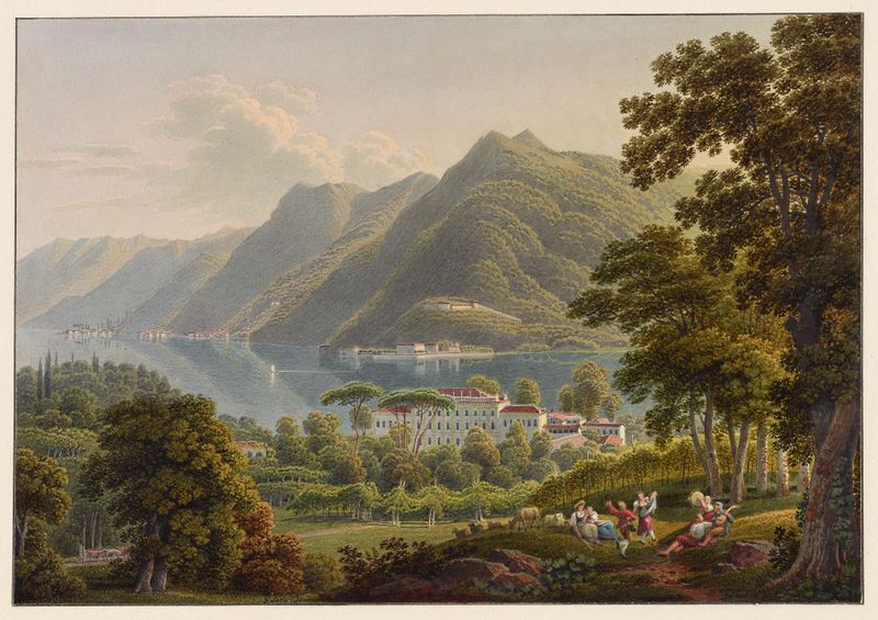 Villa Olmo de Gabriel Lory el Joven, arquitectura neoclásica, pintura al óleo