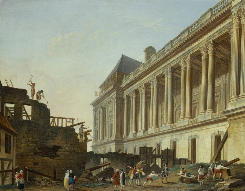 Dégagement de la colonnade du Louvre, oil on canvas by Pierre-Antoine Demachy