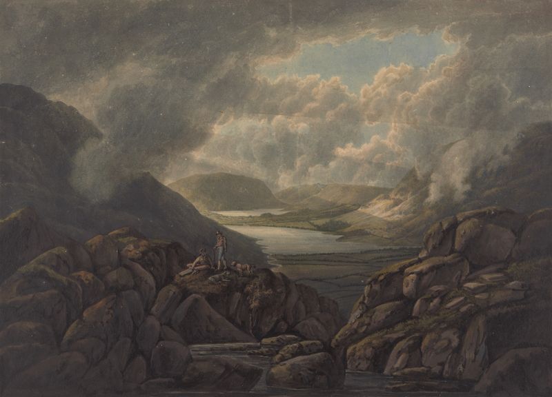 Landscape of Lakes Buttermere and Crummock Water by William Green, oil painting