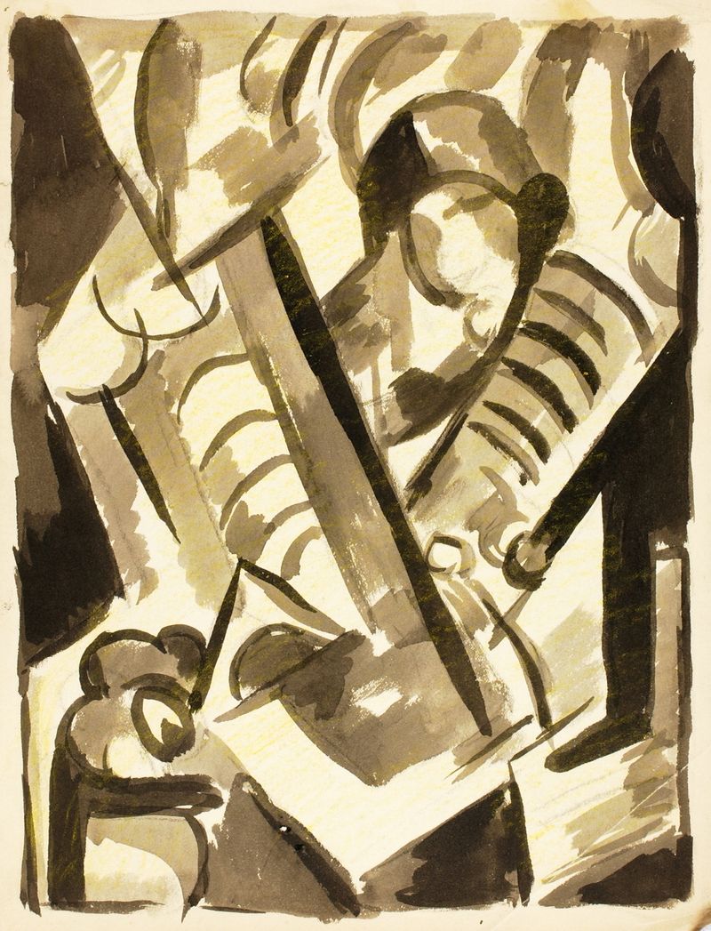 Abstract 4 by Carl Newman, featuring colorful strokes and dynamic forms