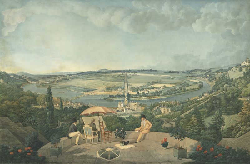 Vista de París desde la Terraza del Pavillon de Brimborion, óleo sobre lienzo de Carle Vernet
