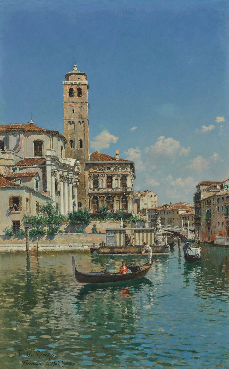 The Palazzo Labia, Venice, oil painting by Federico del Campo, depicting a decaying architectural facade.