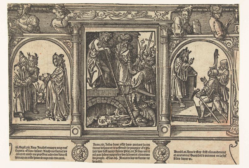 Cena religiosa com Cristo em zombaria, gravura de Jacob Cornelisz van Oostsanen