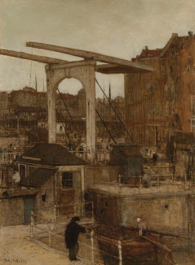 The Nieuwe Haarlemse Sluis at the Singel by Matthijs Maris, oil painting