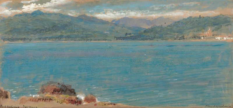 Landscape of Port Antonio, Jamaica; and St Lucia by Albert Goodwin, watercolor on paper