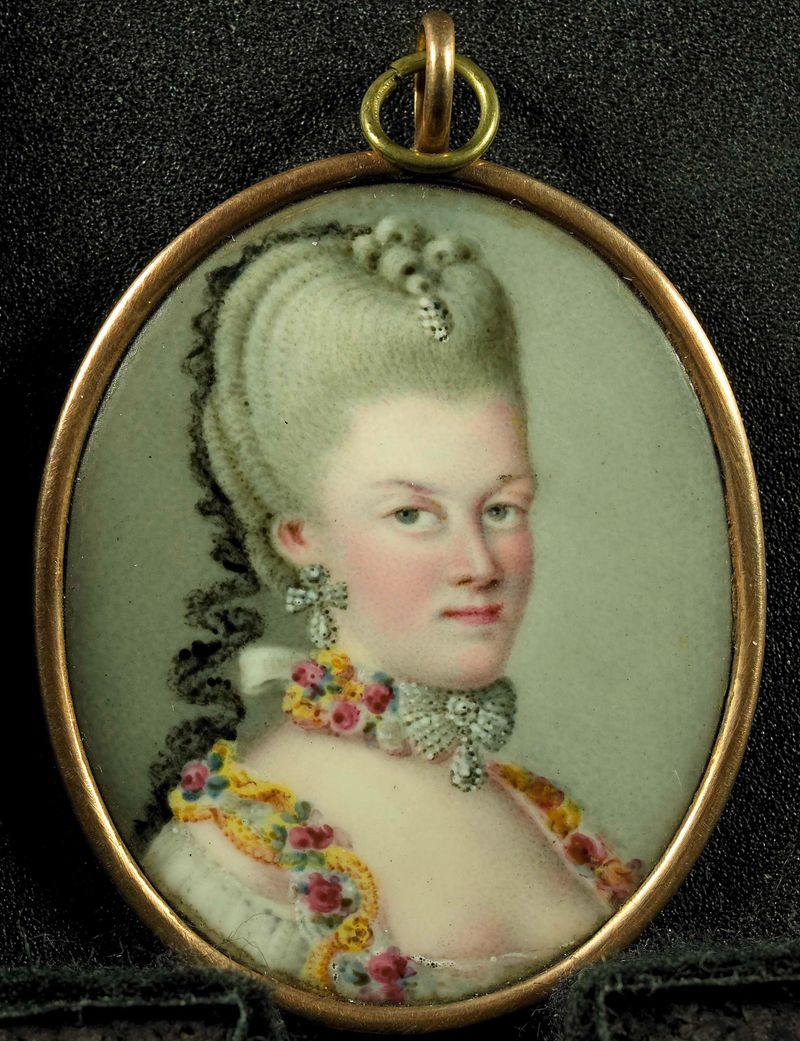 Retrato de Frederika Sophia Wilhelmina, meio metal, artista desconhecido