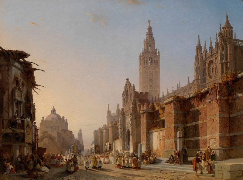 Cathedral of Seville by François Antoine Bossuet, oil painting