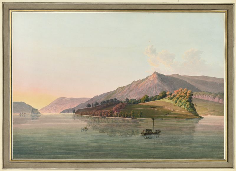 Marine scene with an island and foliage by Johann Joseph Hartmann