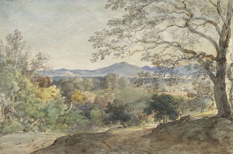 Landscape with the Alps and Inn Valley, oil on canvas by Johann Georg von Dillis
