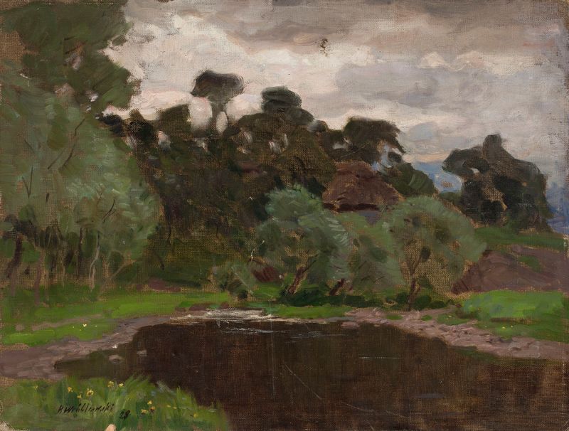 Paisagem com tons suaves e luz de Konstanty Wróblewski, 1928, meio desconhecido
