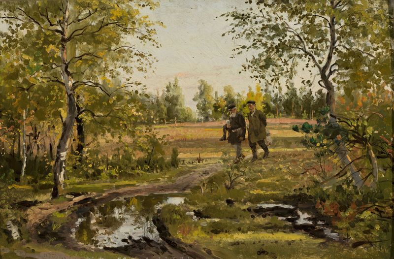 Paisagem de floresta de bétulas de Włodzimierz J. Makowski, meio desconhecido