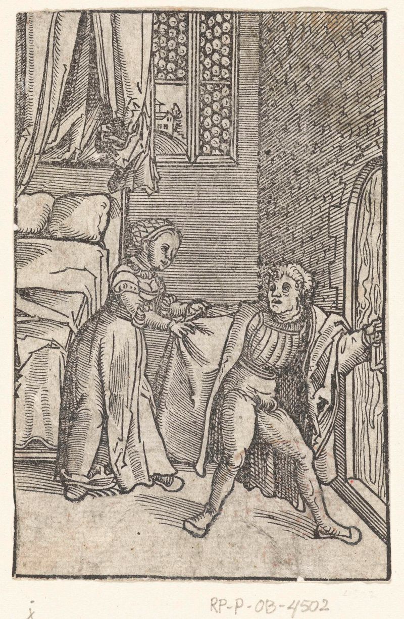 José fugindo da esposa de Potifar, papel, Lucas Cranach