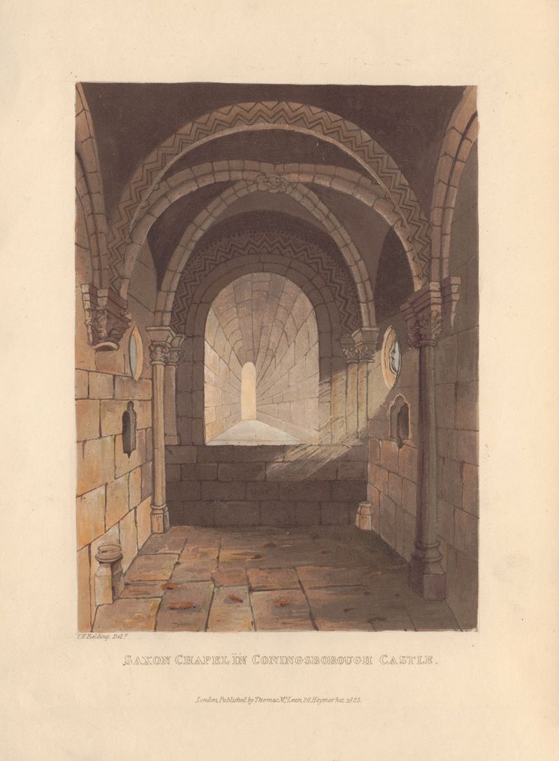 Saxon Chapel in Coningsborough Castle, watercolor on paper by Theodore Henry Adolphus Fielding