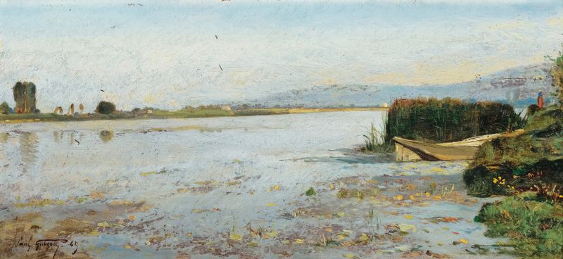 View Of The Seine In Triel de Paul-Camille Guigou, impressionismo, retratando um rio com reflexos