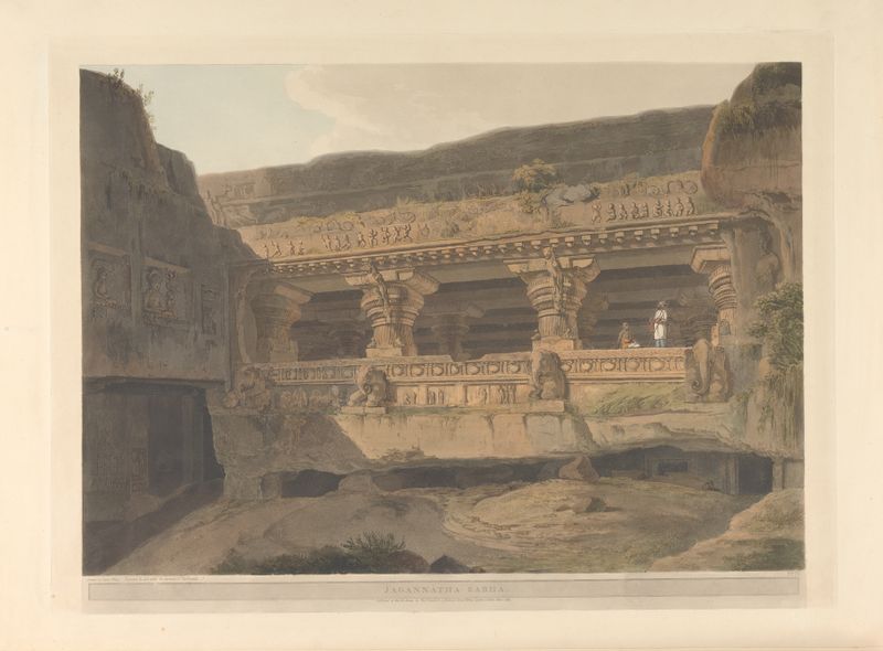 Oriental Scenery Pl.29 by Thomas Daniell, depicting a lush landscape with trees, oil painting