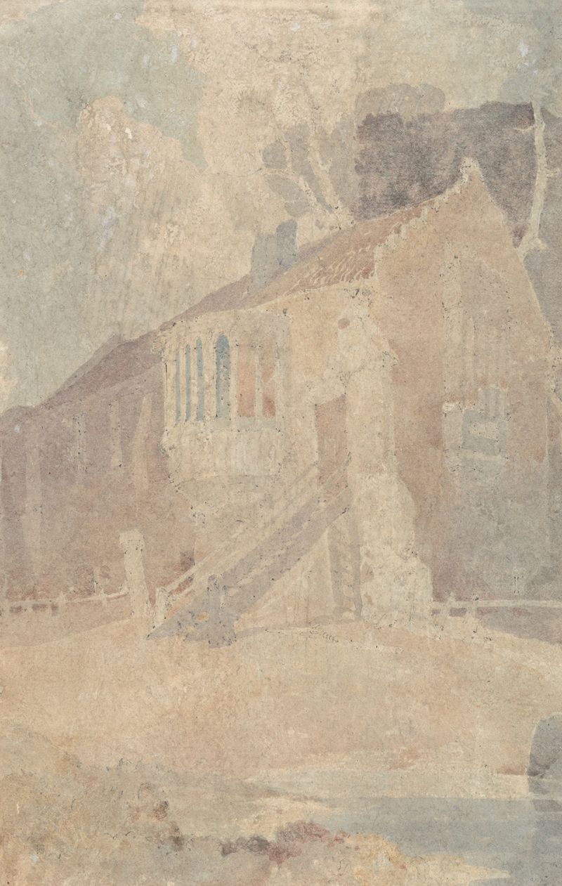 Janela oriel em um celeiro, pintura a óleo de John Sell Cotman