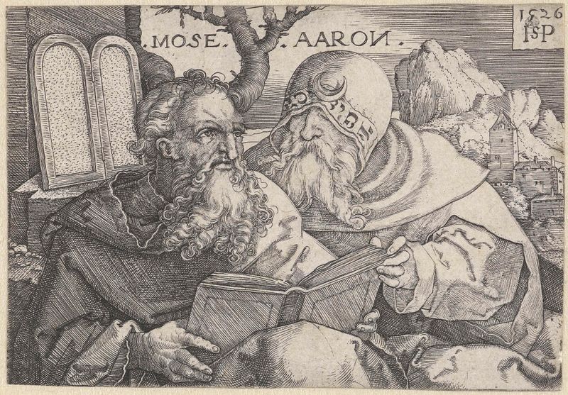 Gravura de Moisés e Arão por Hans Sebald Beham
