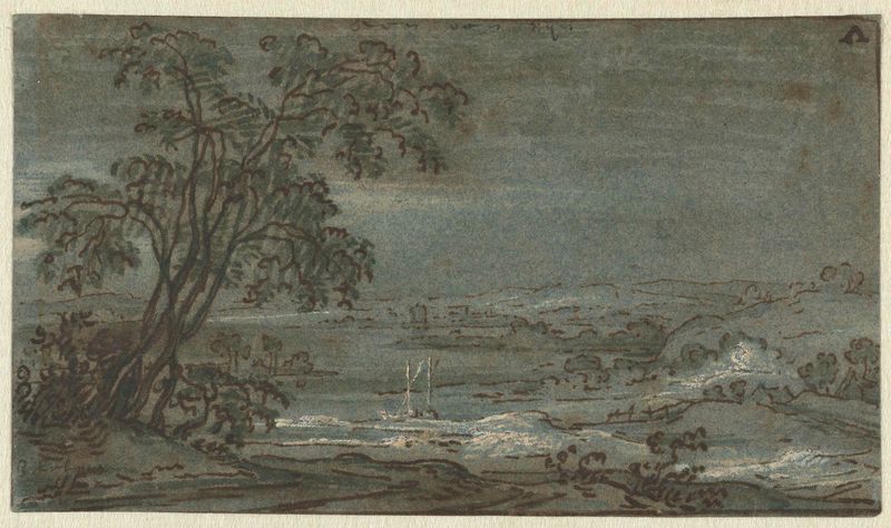 Landscape with river bend, oil painting by Jacob Colijn