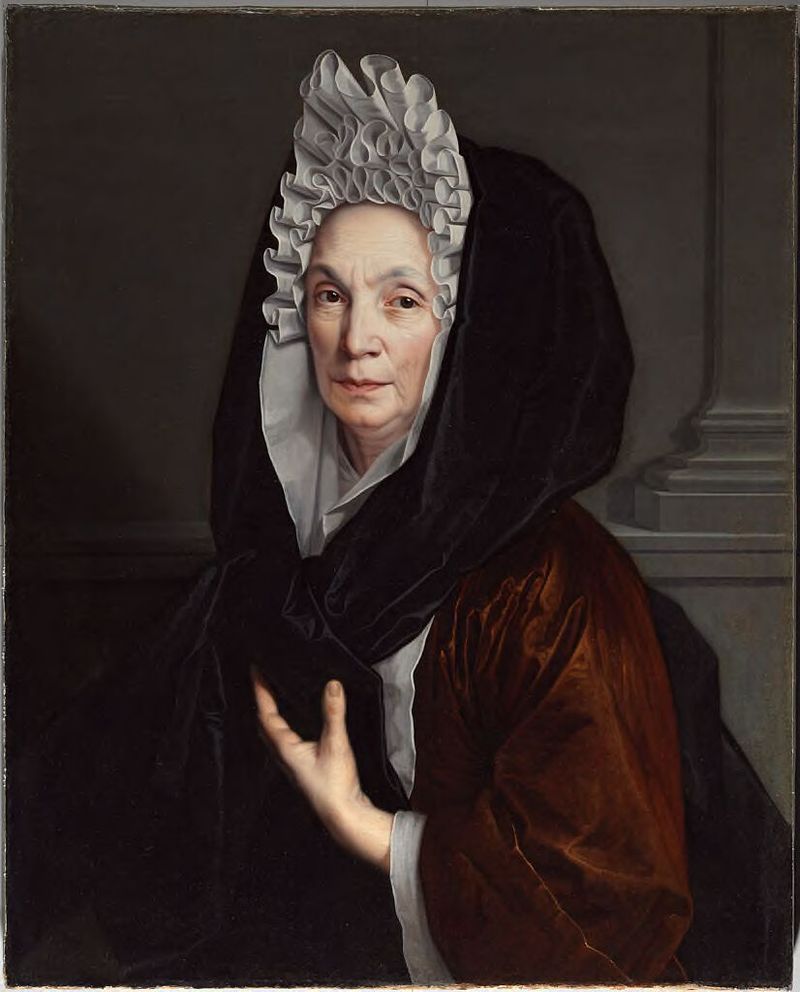 Retrato de uma senhora idosa, óleo sobre tela, artista não identificado