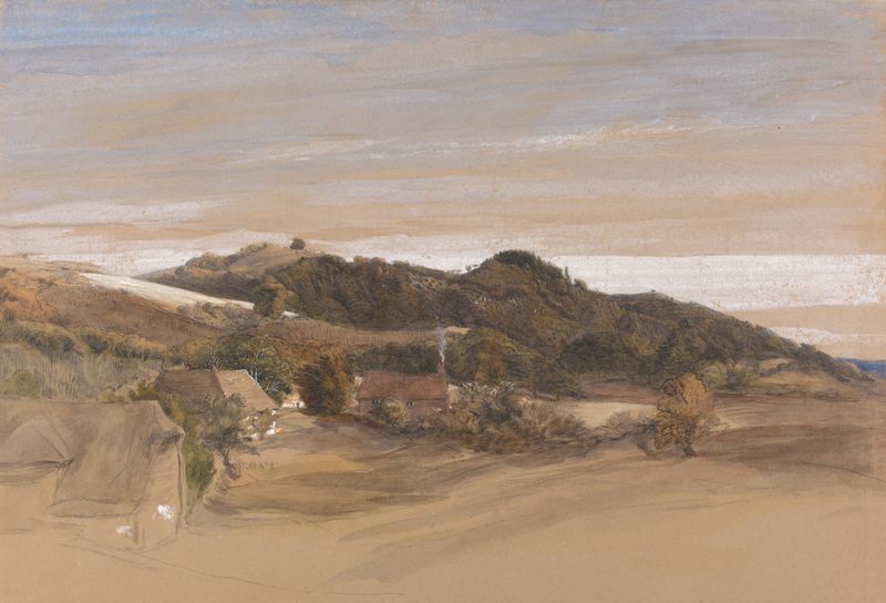 Underriver Hills, aquarela sobre papel de Samuel Palmer
