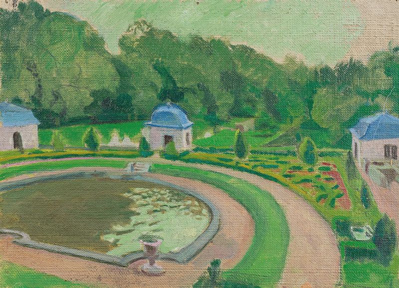 Paisagem de Le Château de Rosanbo, óleo sobre tela de Maurice Denis