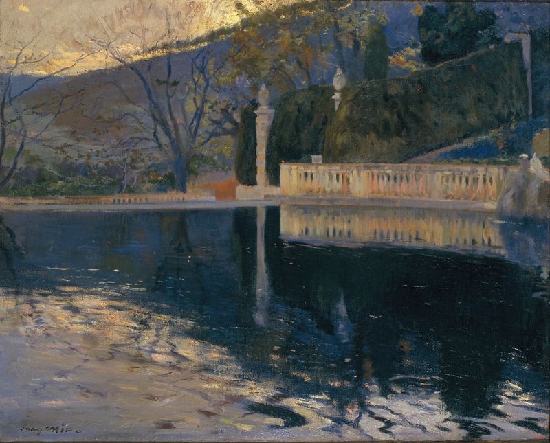 Caminos abstractos del laberinto en tonos ocres de Joaquin Mir Trinxet