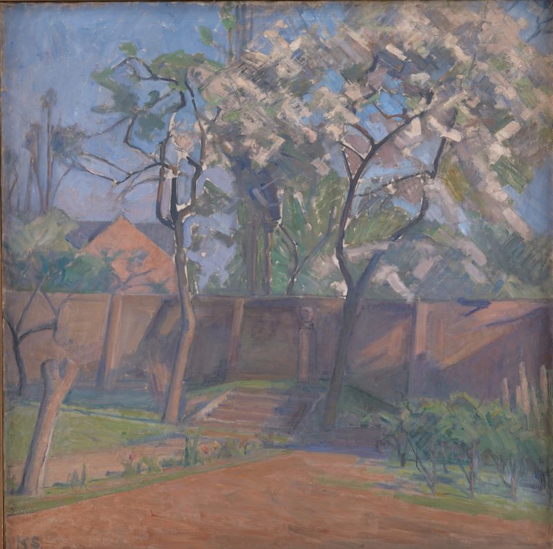 Botanical scene with flowers in spring, oil painting by Karl Schou