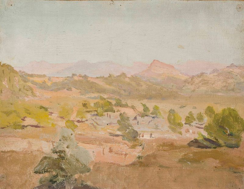 Olympia de Jan Ciągliński, pintura a óleo que retrata o Mar Egeu e a costa rochosa.