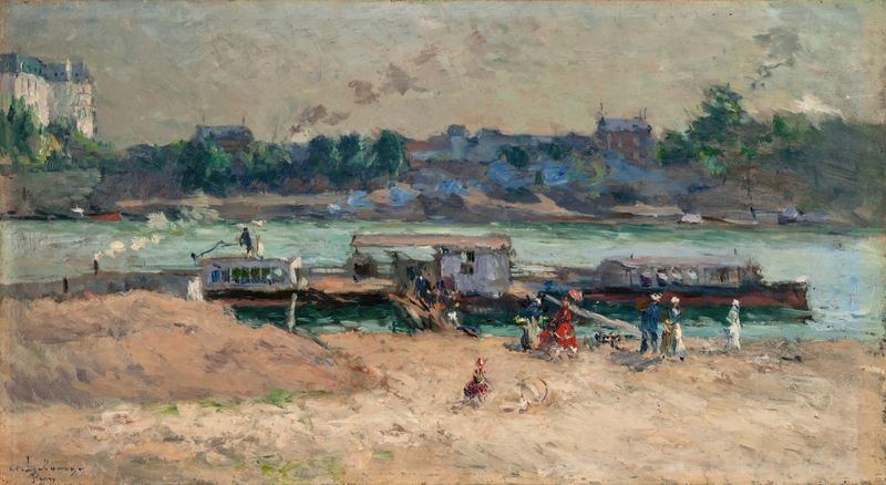 Impressionist oil painting by Albert Lebourg depicting the Seine at twilight.