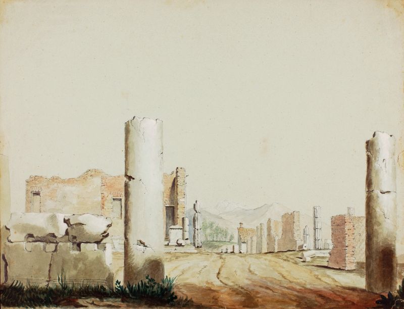 Landscape oil painting of Pompeii, Italy by Miner Kilbourne Kellogg