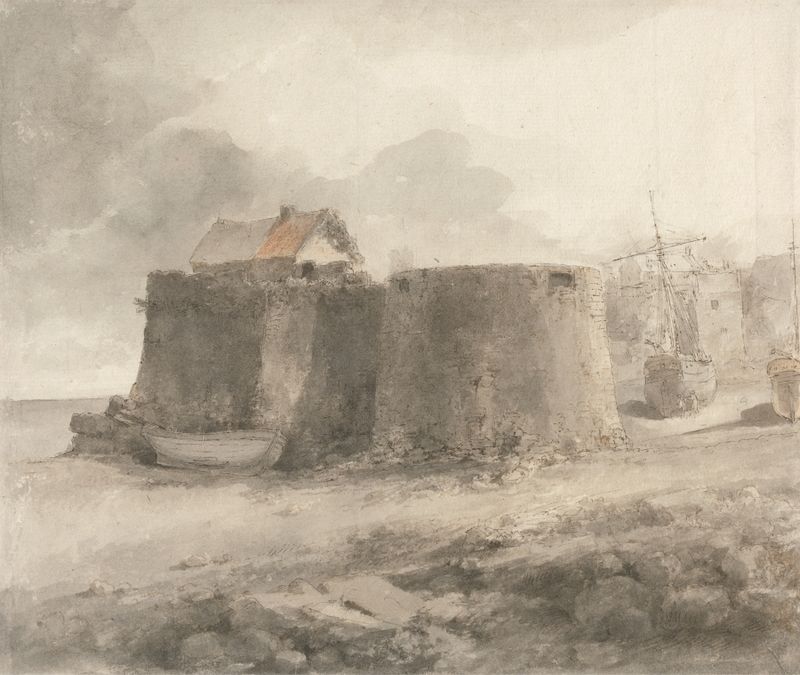 Landscape of Tenby, oil on canvas by Heneage Finch, 4th Earl of Aylesford
