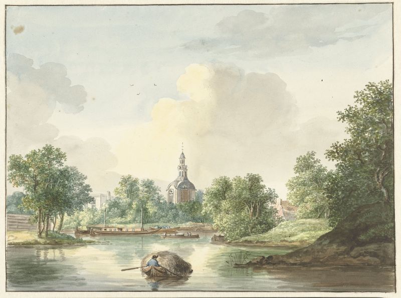 De Hogerwoerdse Poort te Leiden, architecture, oil painting, Pieter Gerardus van Os