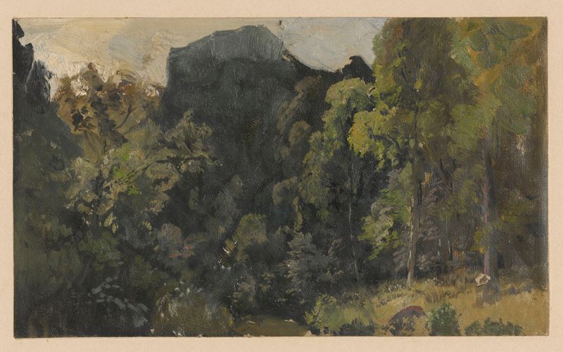 Paisaje que representa un pantano junto al arroyo por Adolf Dressler, pintura al óleo