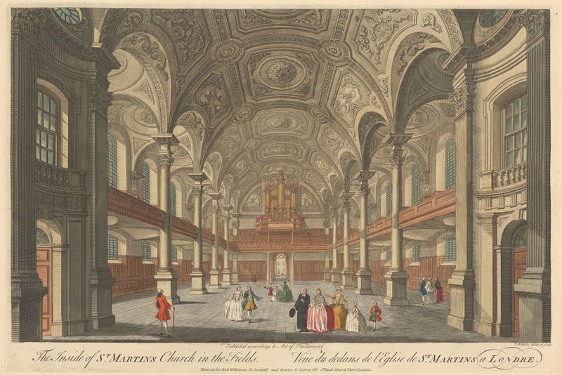 Interior of St. Martin’s Church in the Fields, oil on canvas by Thomas Bowles III