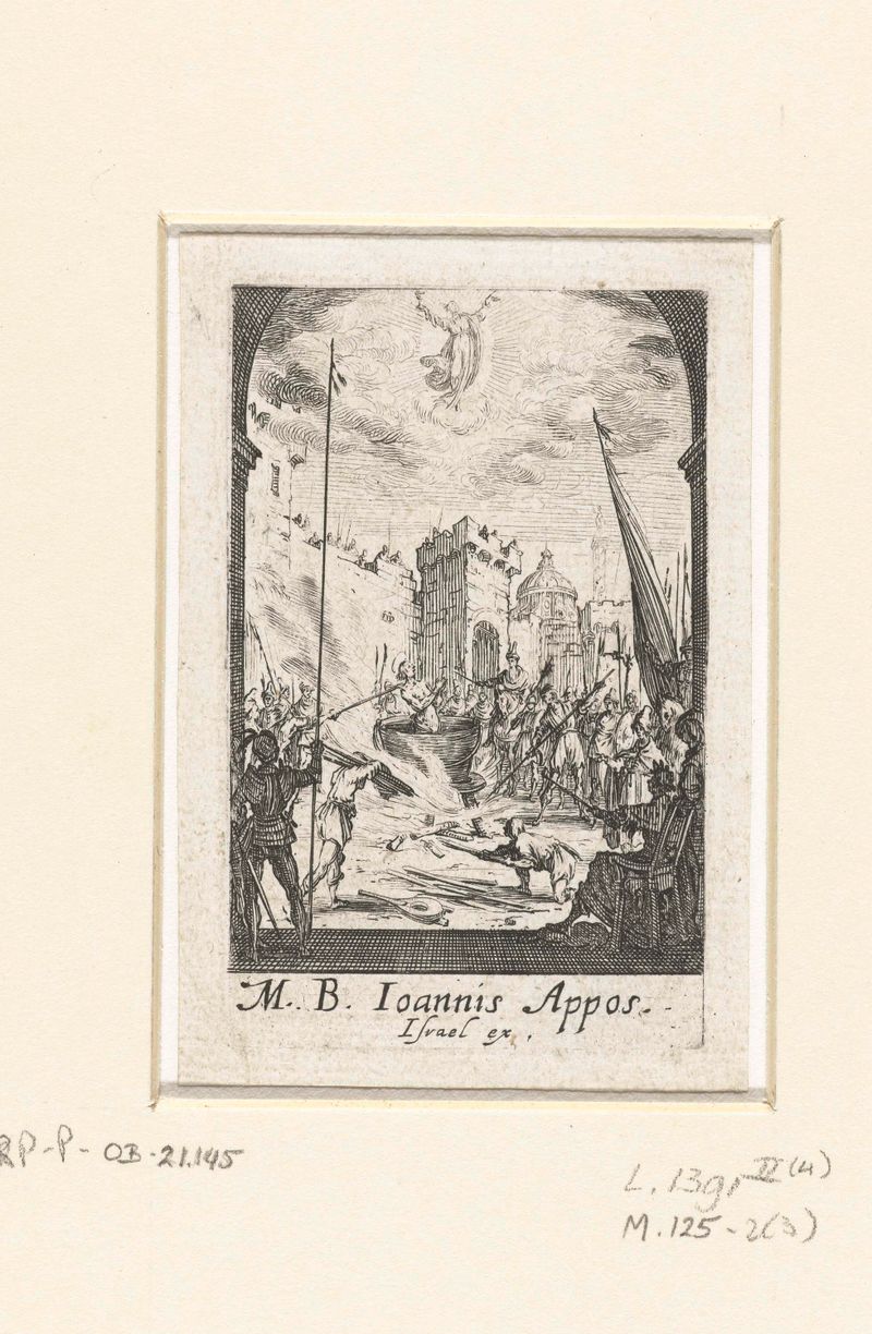 Gravura de Jacques Callot mostrando o martírio com figuras angustiadas e luz dramática.