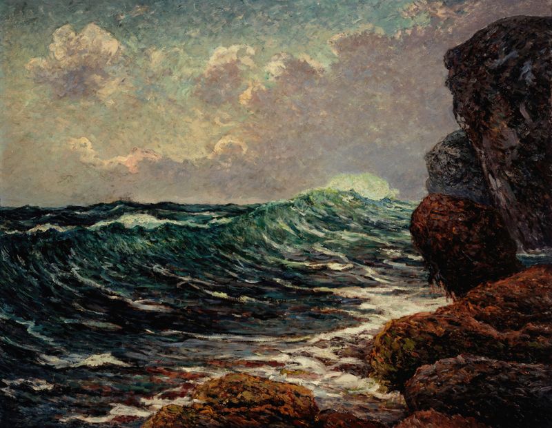 Escena marina con la marea en Port-Blanc de Maxime Maufra, pintura al óleo
