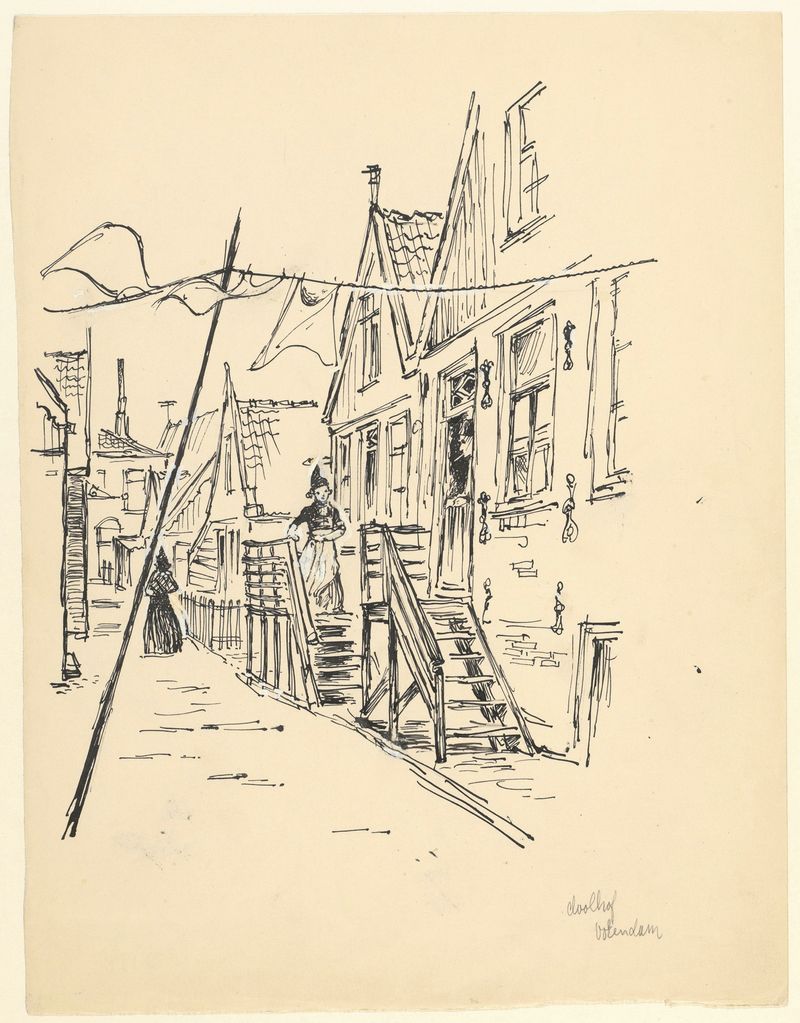 Paisaje de un laberinto en Gezicht in het Doolhof te Volendam de Maarten Oortwijn, medio desconocido.