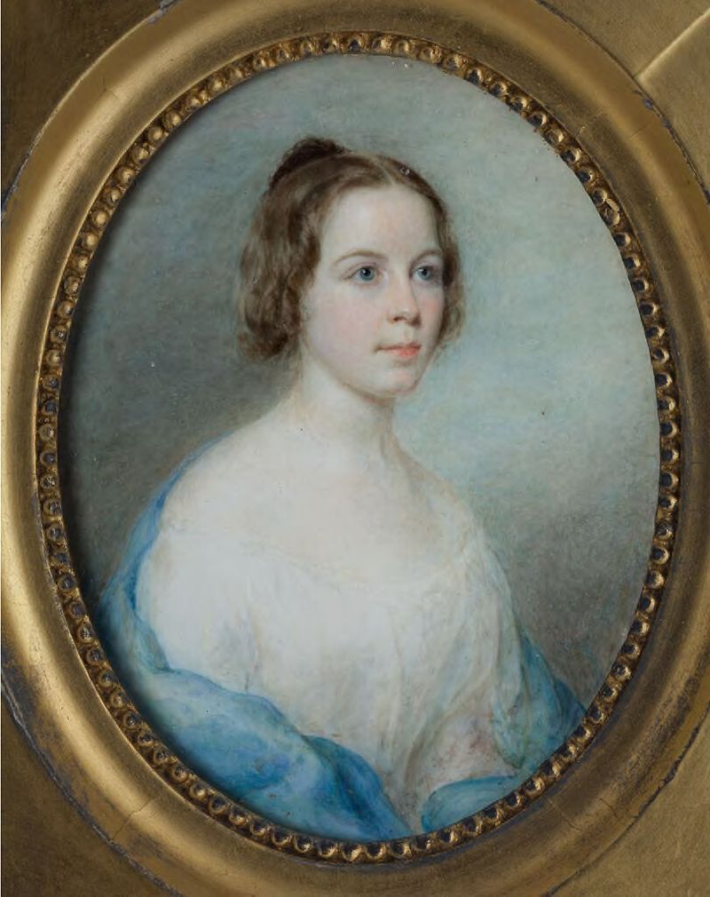 Retrato de Hannah Crocker Bowles Wolff por Richard Morrell Staigg, medio de marfil