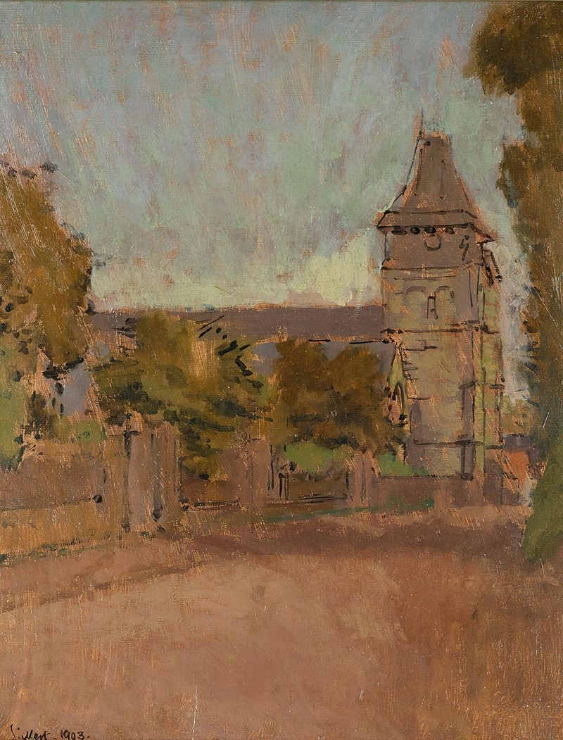 Sainte Marguerite Sur Mer by Walter Richard Sickert, oil painting depicting a turbulent sky and sea.