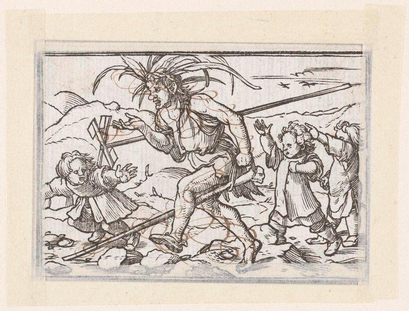 Retrato de un bufón con vestimenta vibrante, papel de Hans Holbein