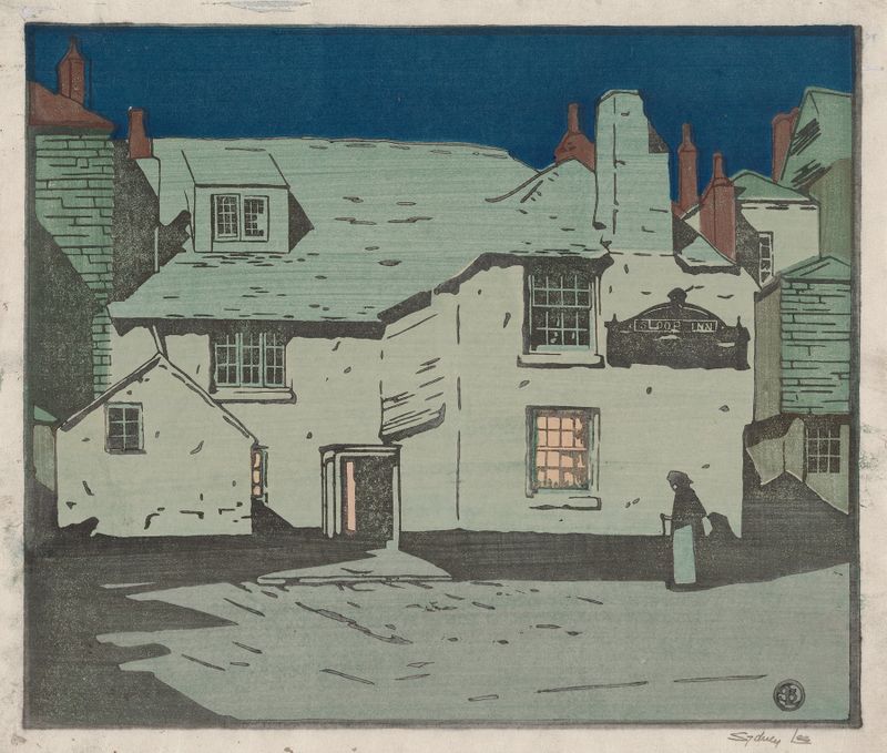 The Sloop Inn, St. Ives de Sydney Lee, impressionismo, retratando uma pousada desgastada à beira-mar