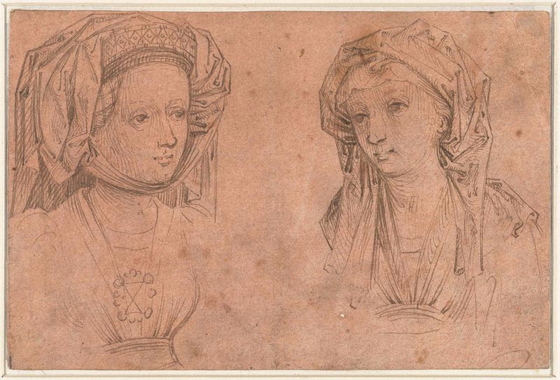 Retrato de duas mulheres de Hans Pleydenwurff, pintura a óleo